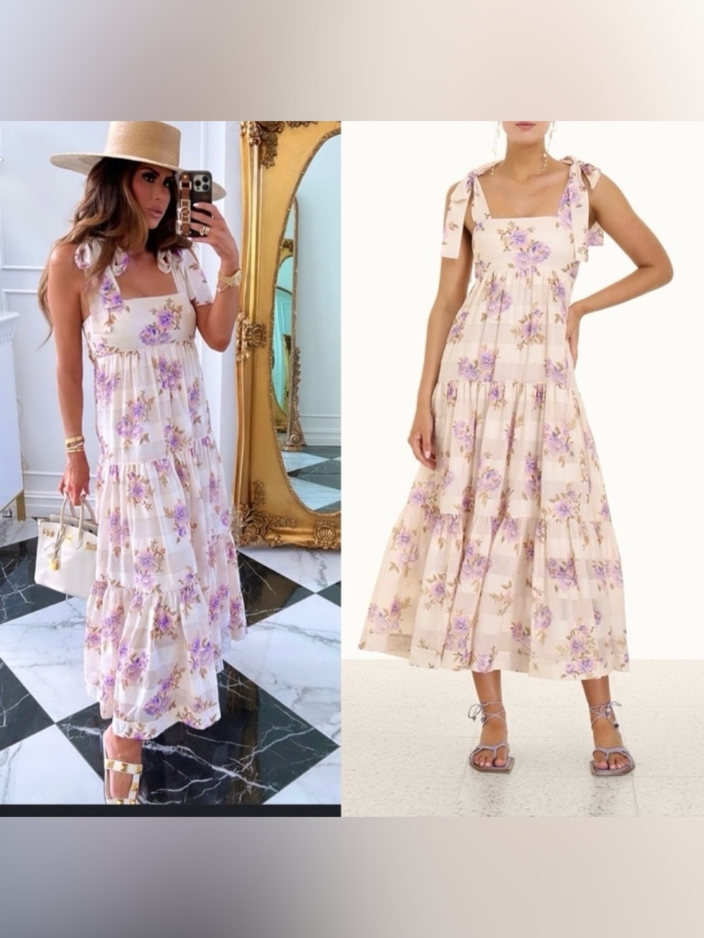 Zimmermann Rosa stripped picnic dress midi floral ruffles size OP/XS - Picture 2 of 9